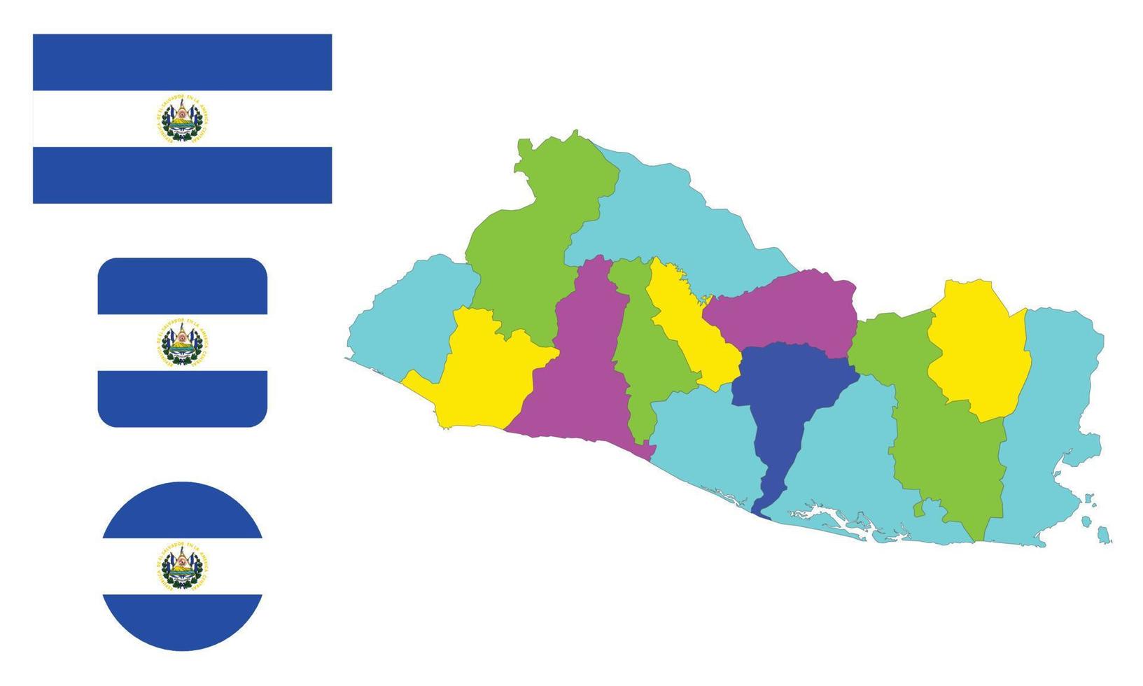 mapa y bandera de el salvador vector