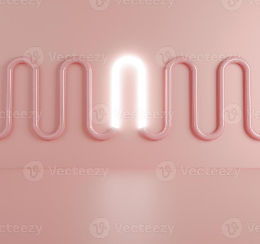 3d lamp with bright one different. Outstanding white light bulb on pastel background abstract with geometric. Creative idea minimal scene. 3d rendering for cosmetic, mockup and display product photo