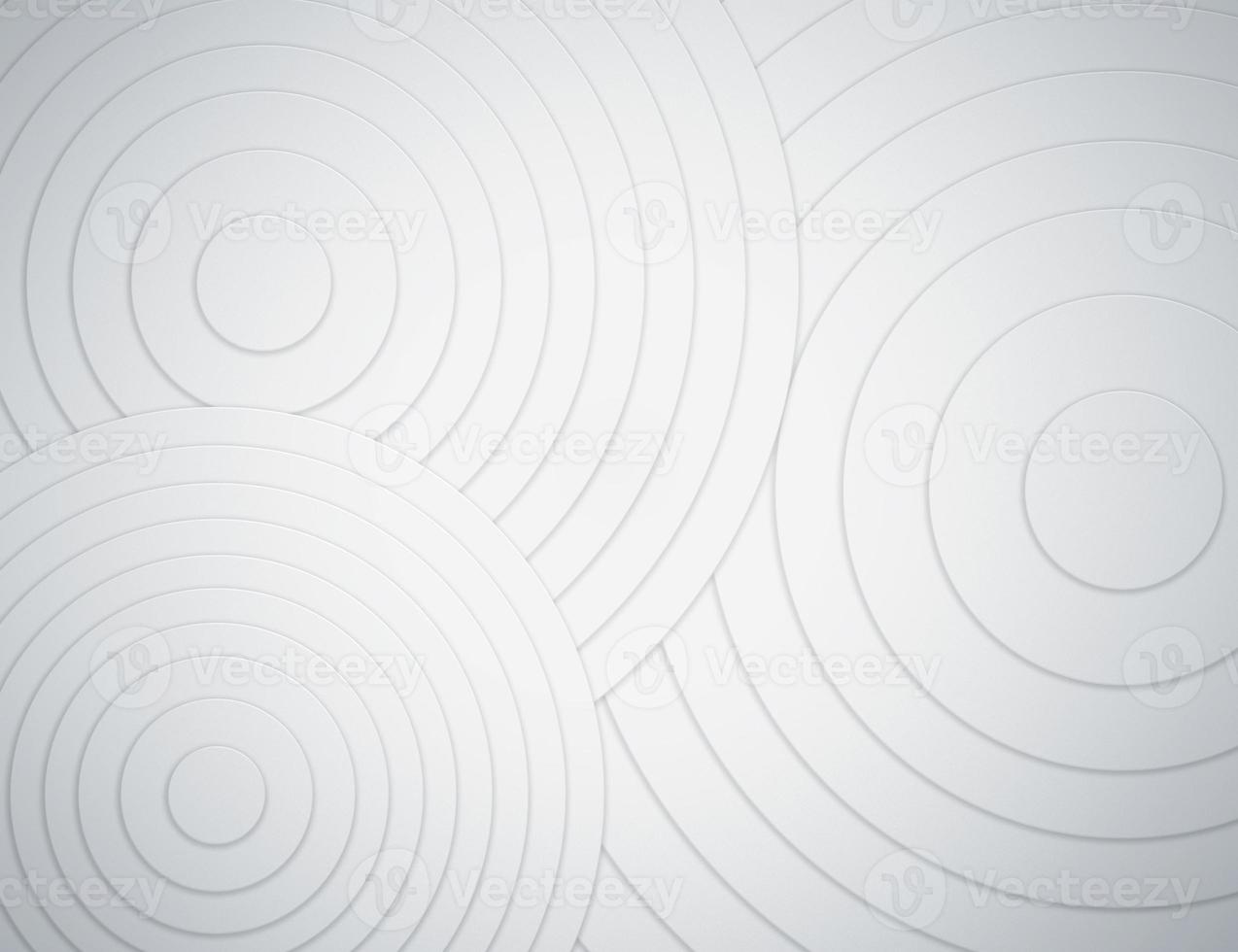 White geometric background concept. 3d circles illustration. Abstract creative texture for business template. Modern and simple radial pattern photo