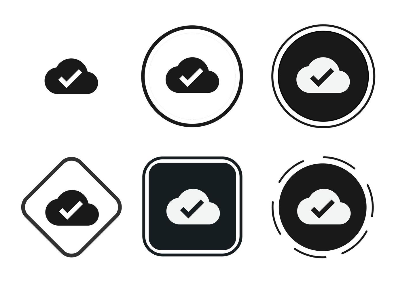 cloud done icon . web icon set . icons collection flat. Simple vector illustration.