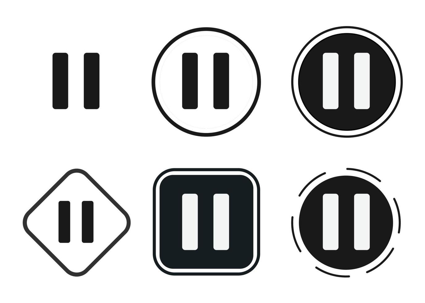 pause icon . web icon set . icons collection flat. Simple vector illustration.