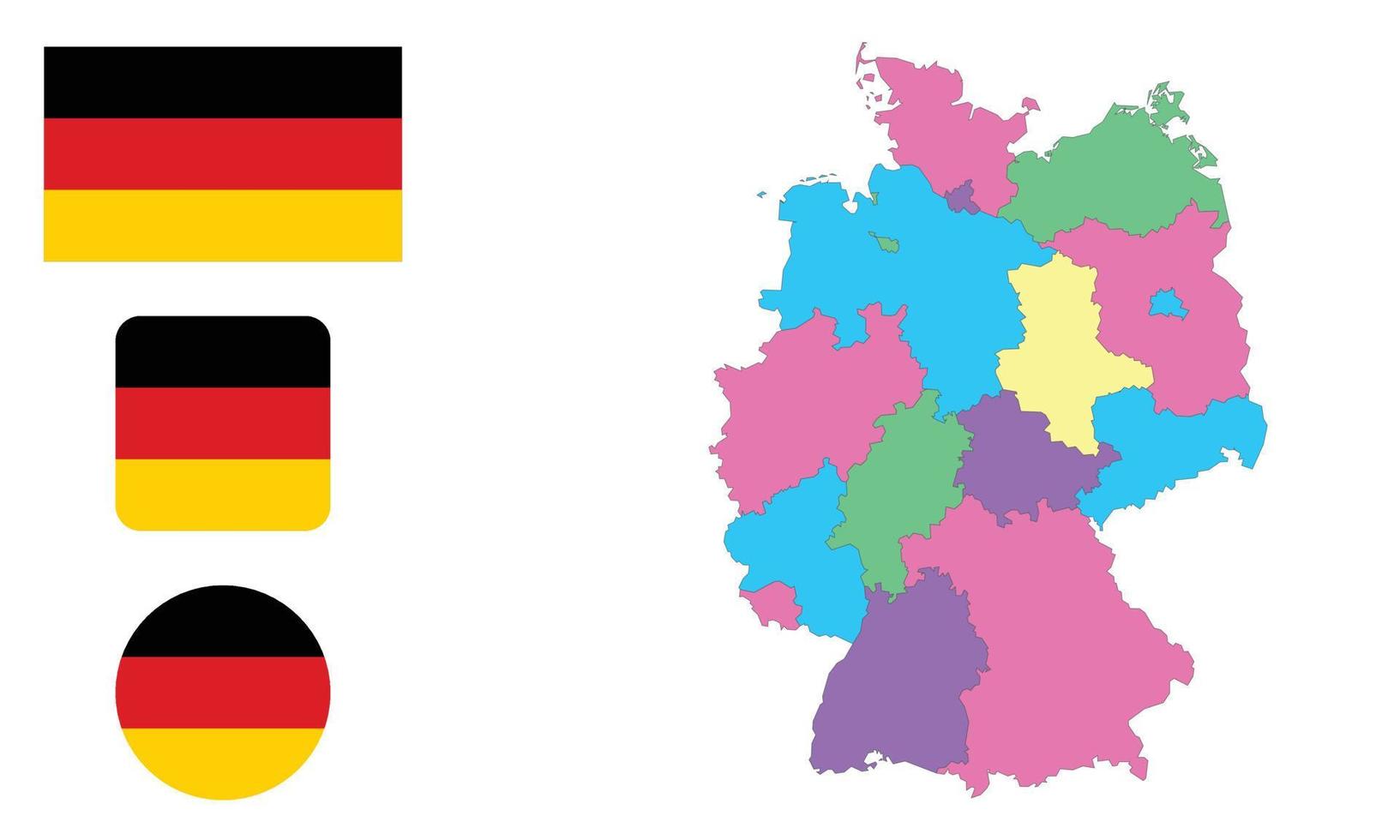 Map and flag of Germany vector