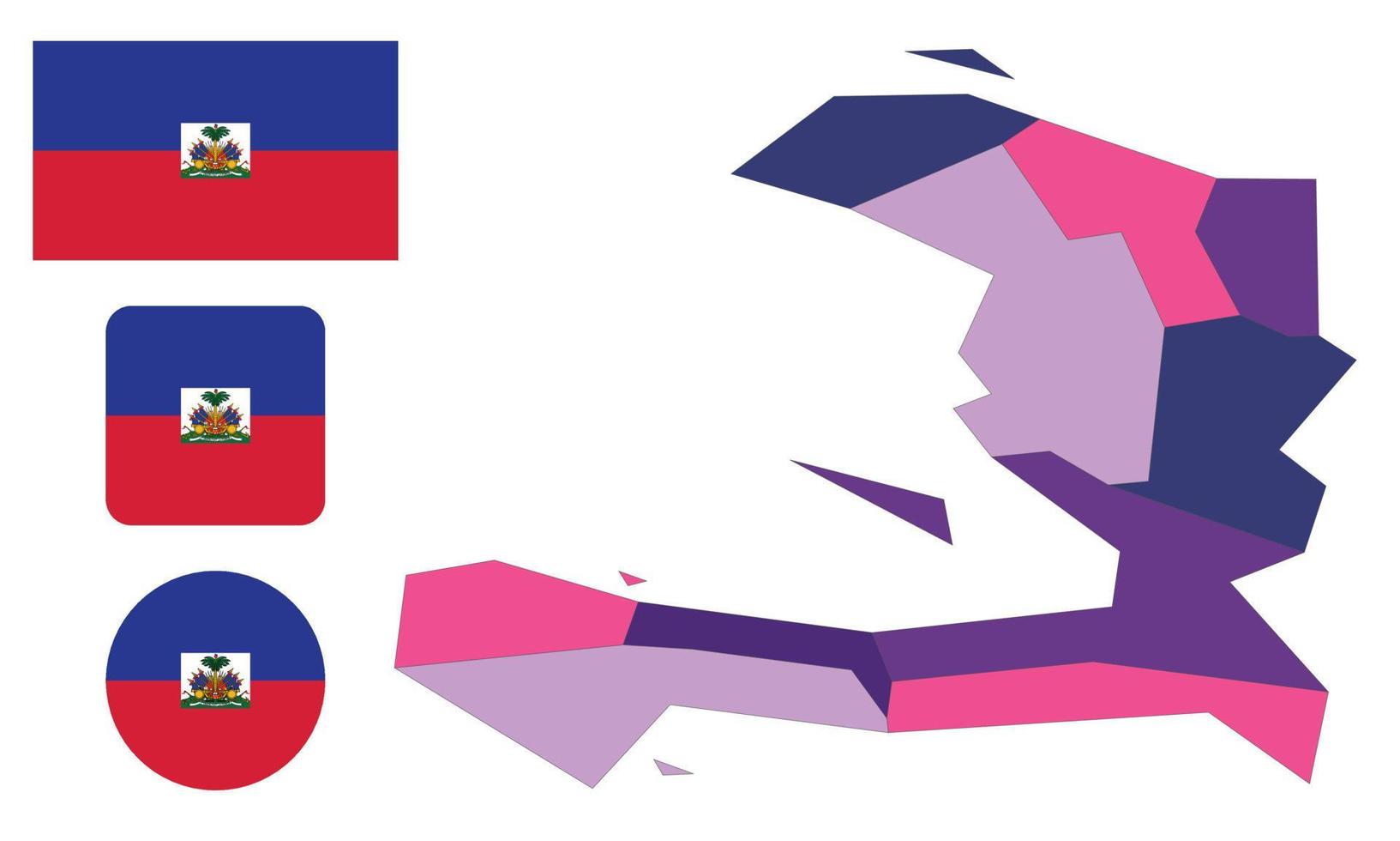 Map and flag of Haiti vector