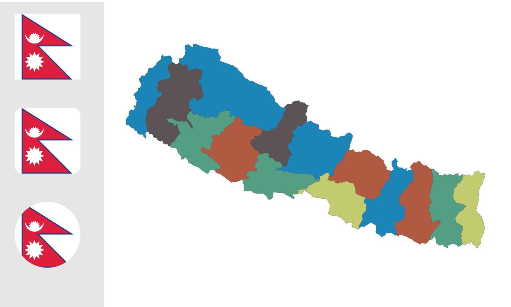 mapa y bandera de nepal vector