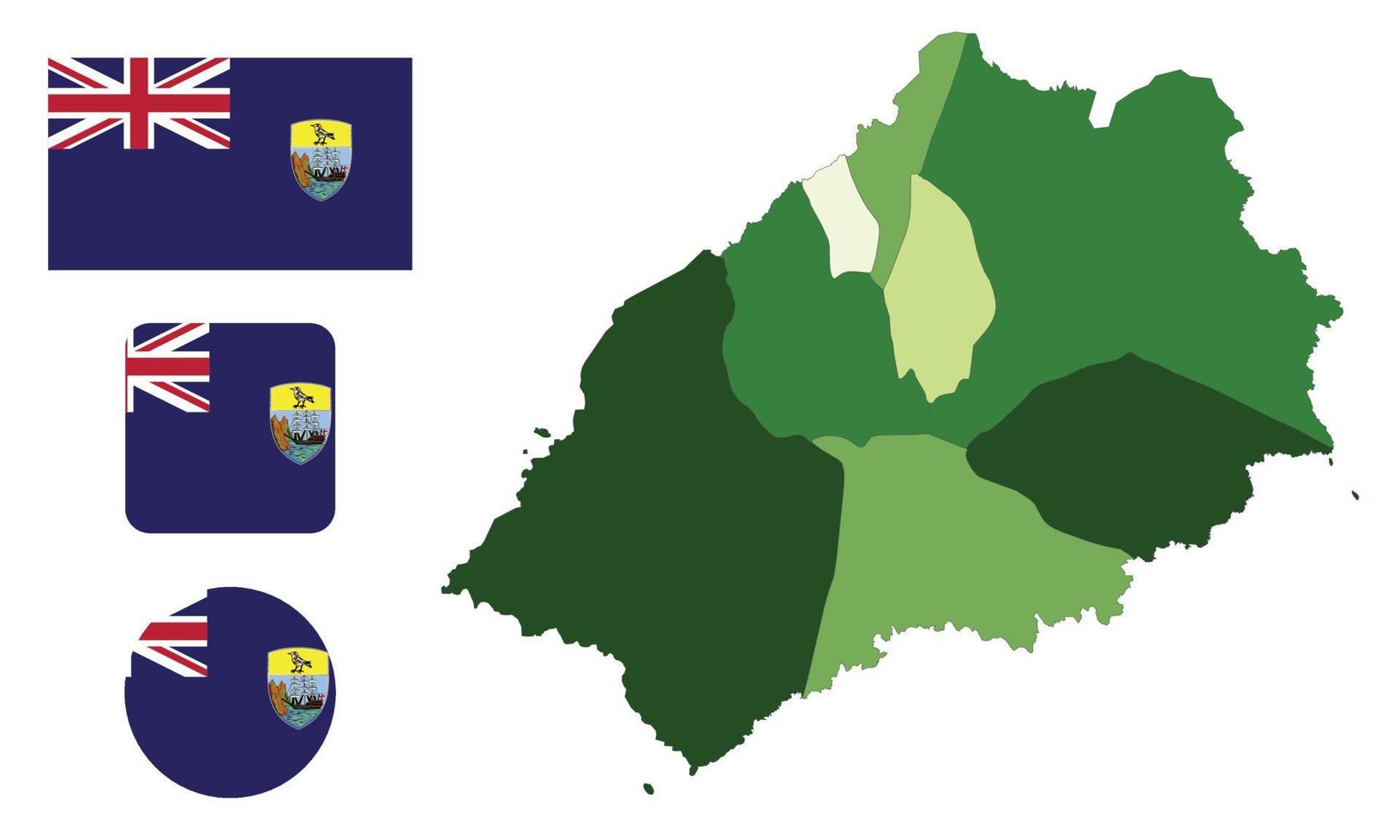 Map and flag of saint helena vector