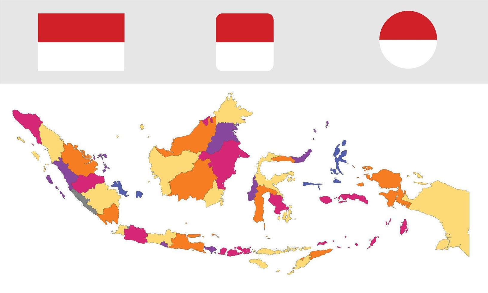 mapa y bandera de indonesia vector