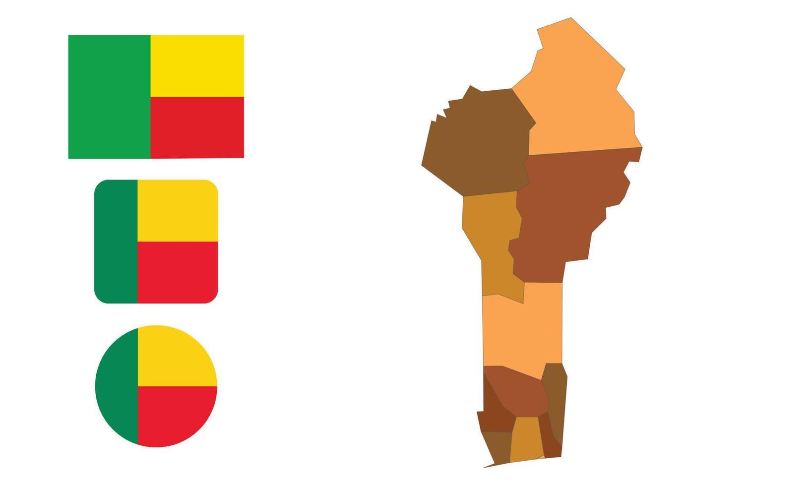 Map and flag of benin vector