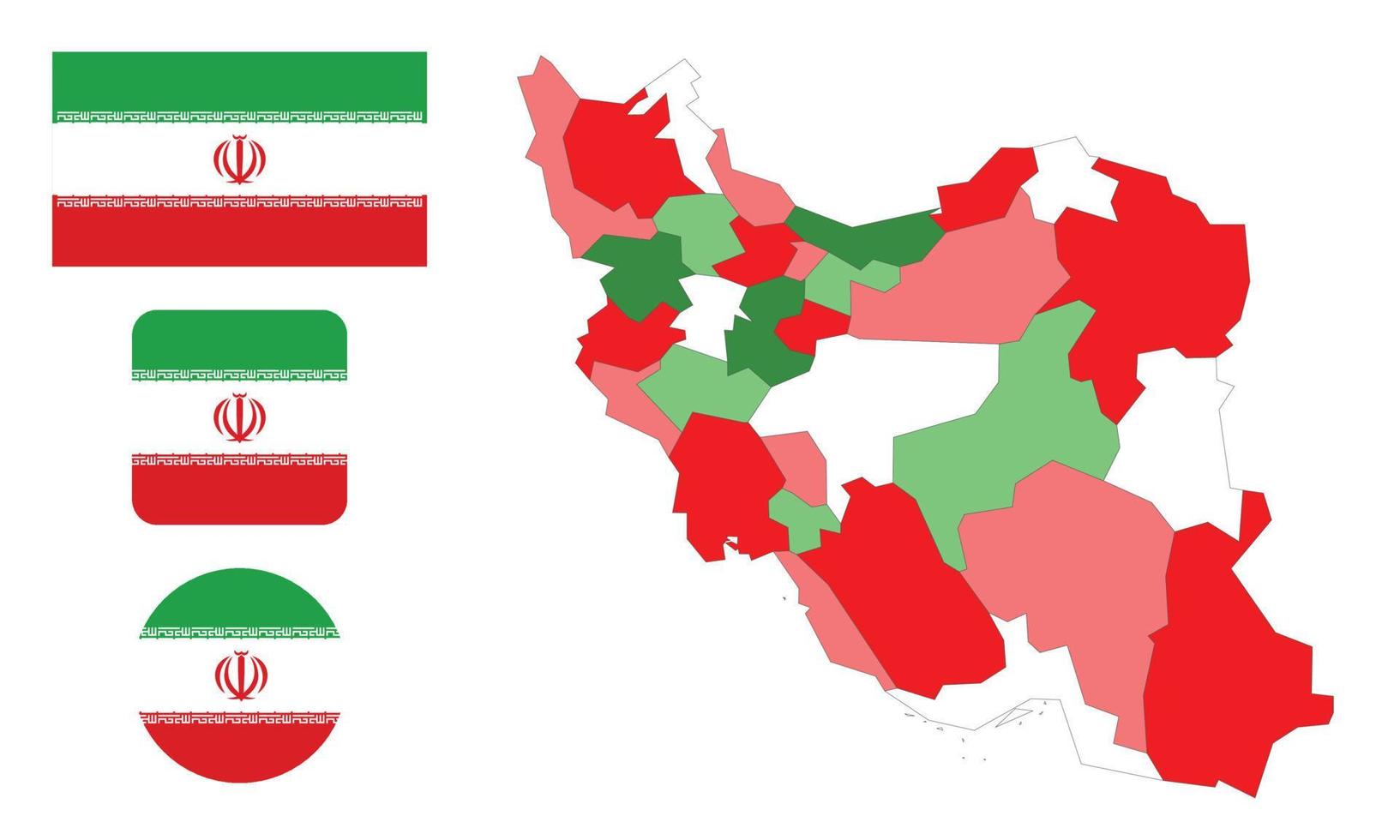 mapa y bandera de Irán vector
