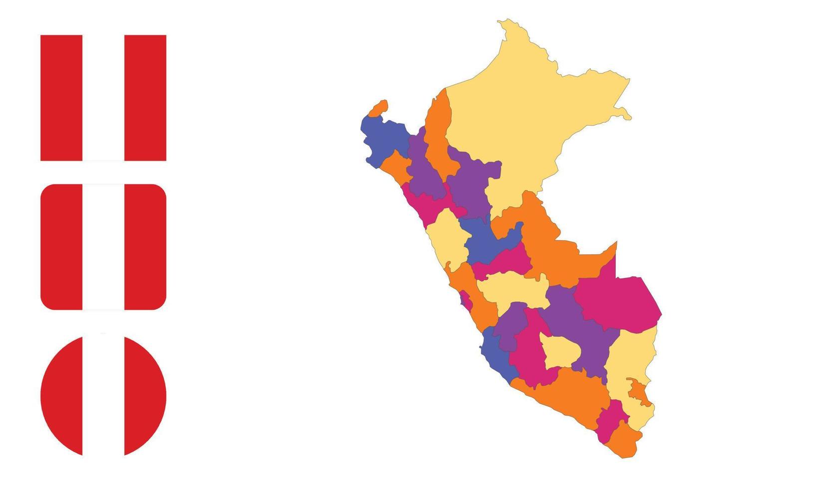 mapa y bandera de peru vector