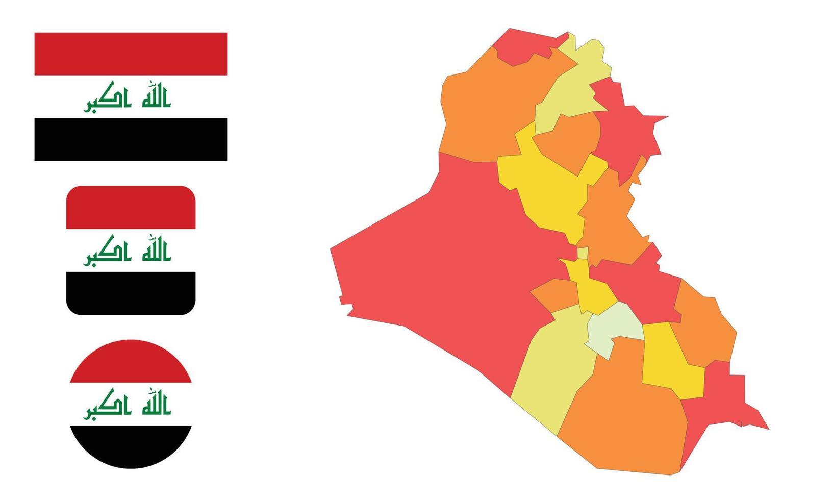 Map and flag of Iraq vector