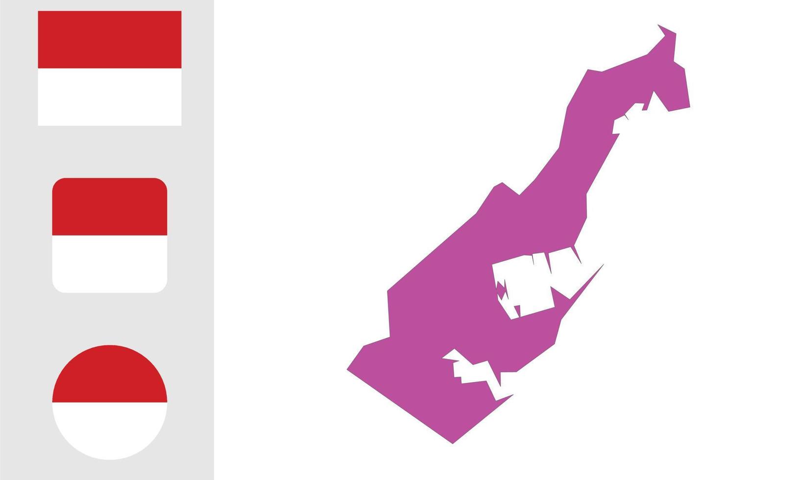 Map and flag of Monaco vector