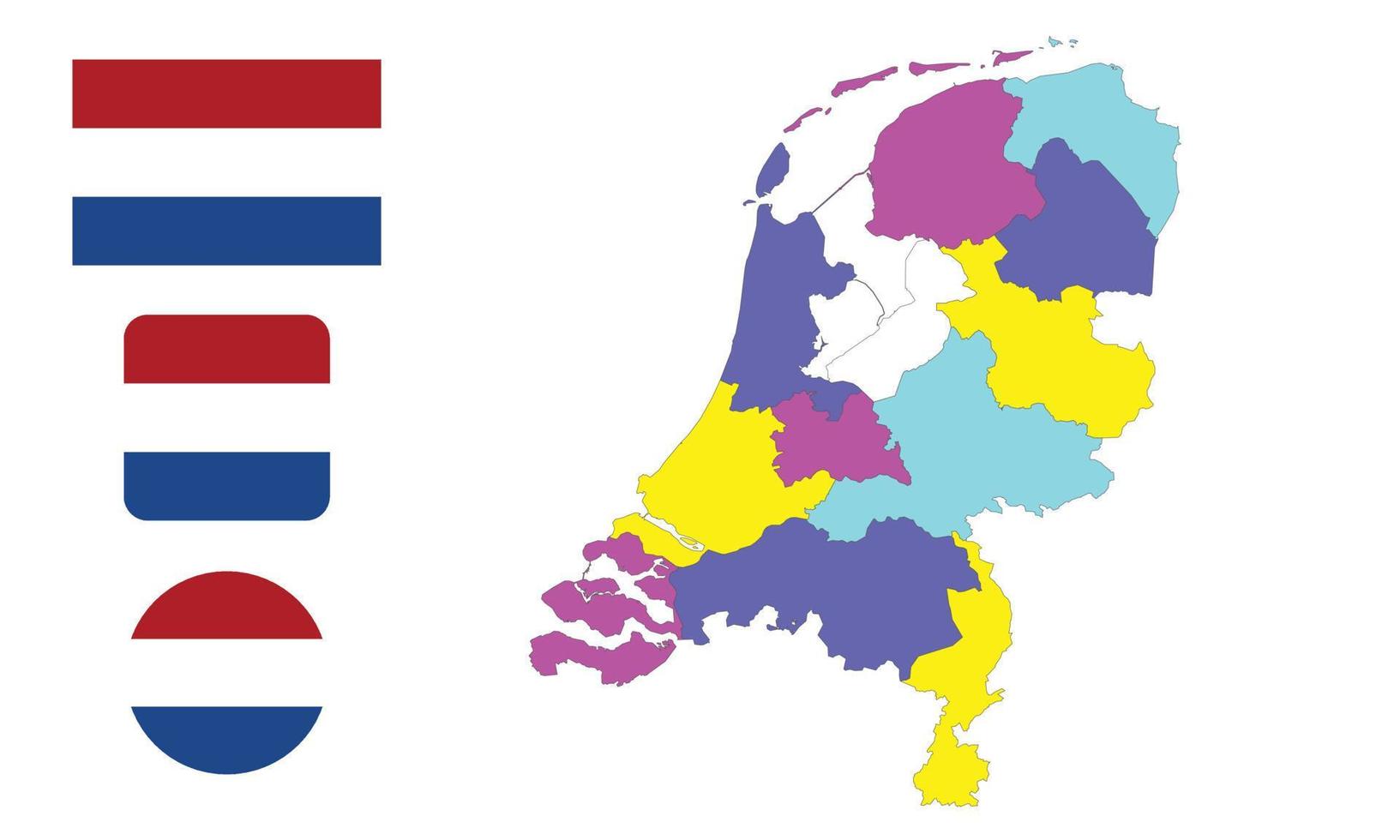 Map and flag of Netherlands vector