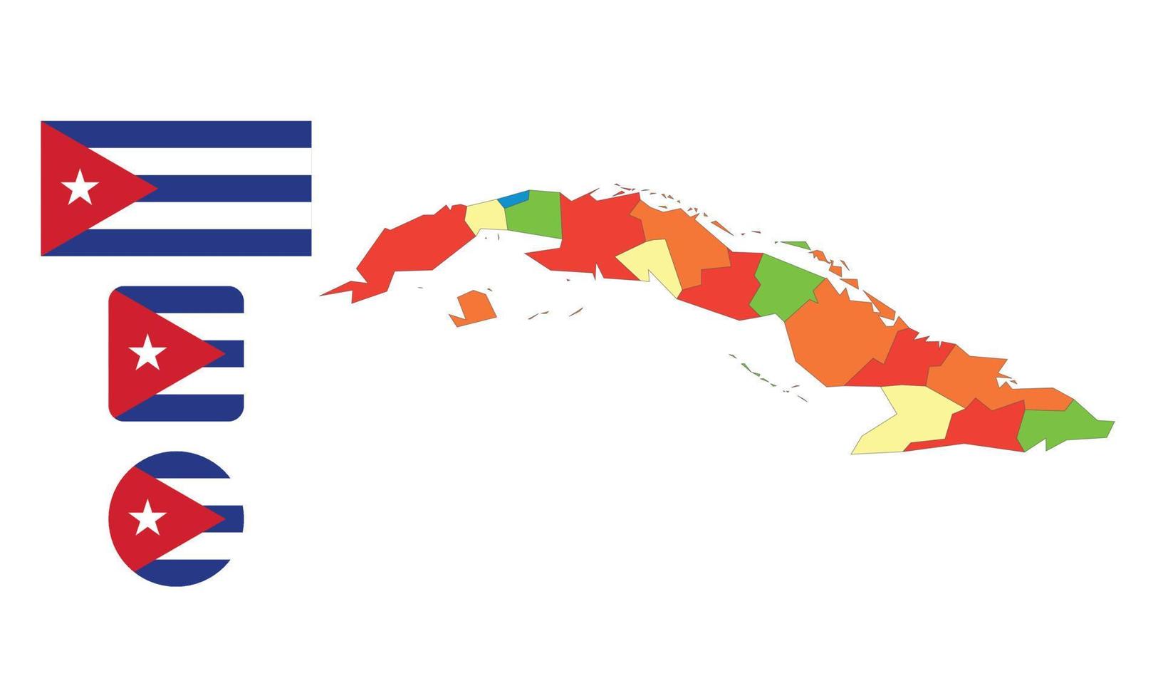 Map and flag of Cuba vector