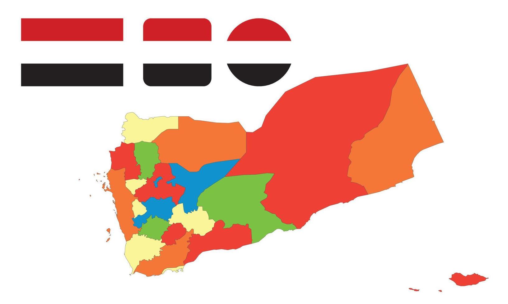 mapa y bandera de yemen vector