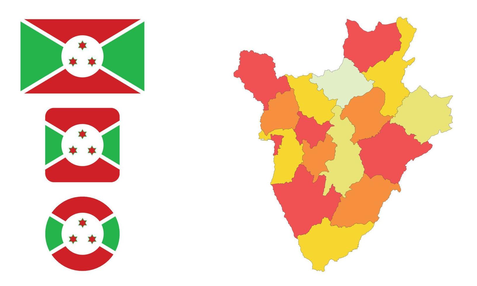 Map and flag of Burundi vector