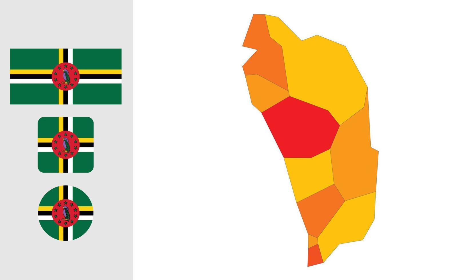 Map and flag of Dominica vector