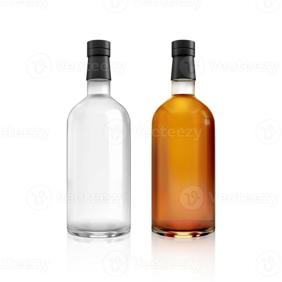 a bottle of alcohol on a white background. 3d render photo