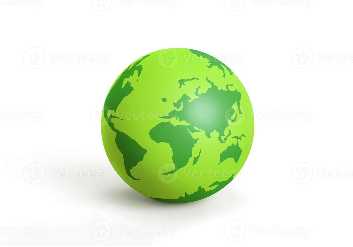 Earth globe icons. 3D render isolated on white background photo