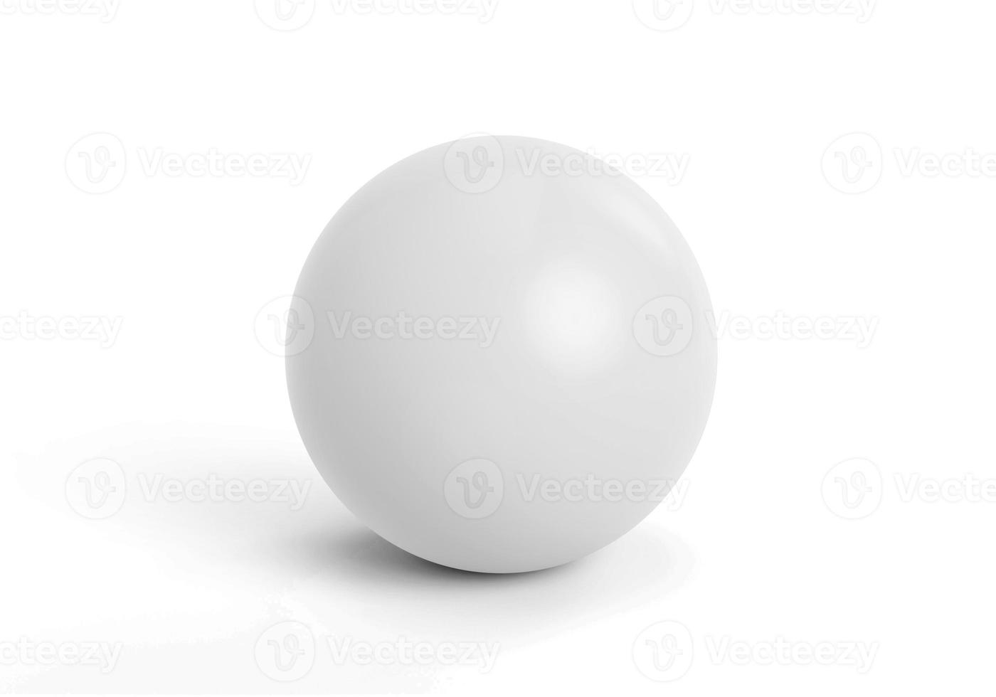 White Spheres Isolated on white Background. 3D render photo