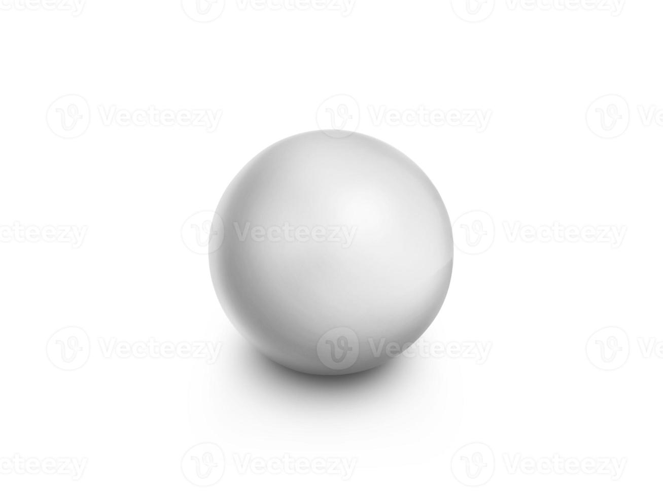 White Spheres Isolated on white Background. 3D render photo