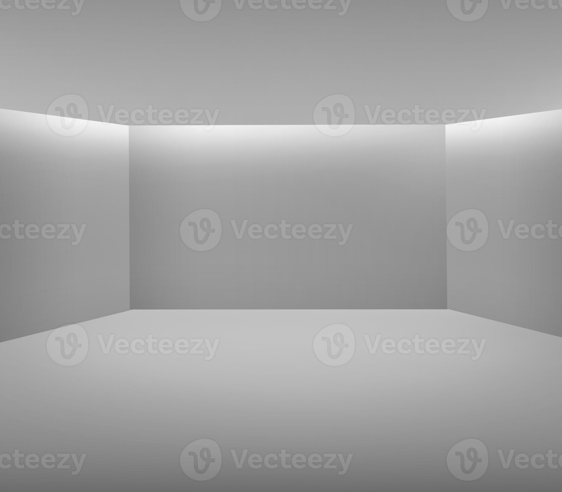 Empty room with white walls, floor and ceiling and with opening in ...