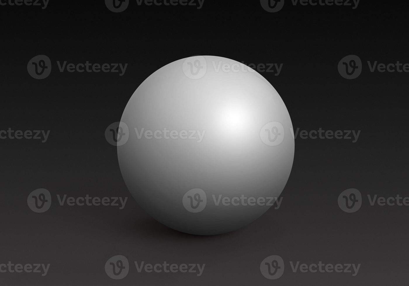 White Spheres Isolated on black Background. 3D render photo