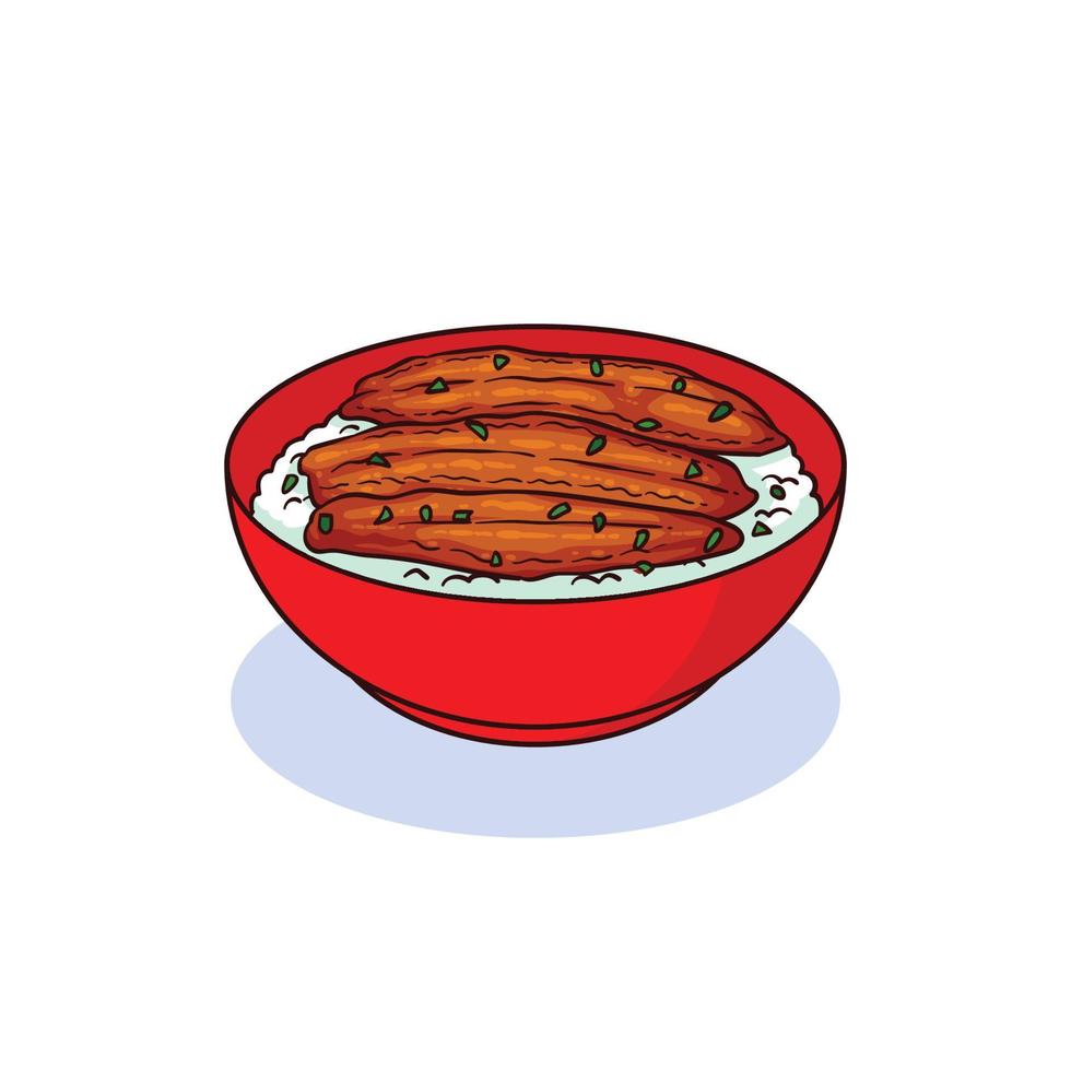 hand drawn unagi food 1 vector