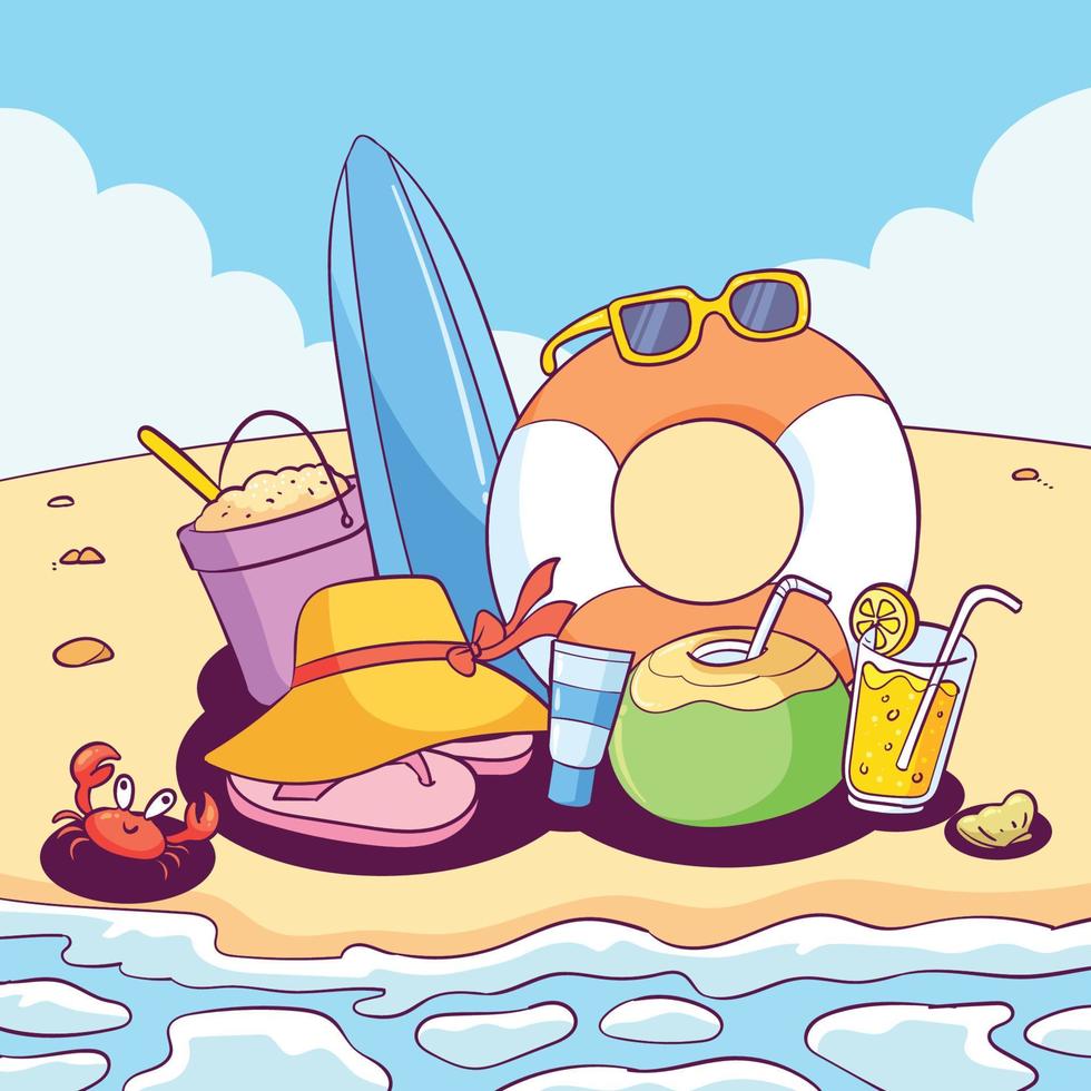 hand drawn summer collection 3 vector