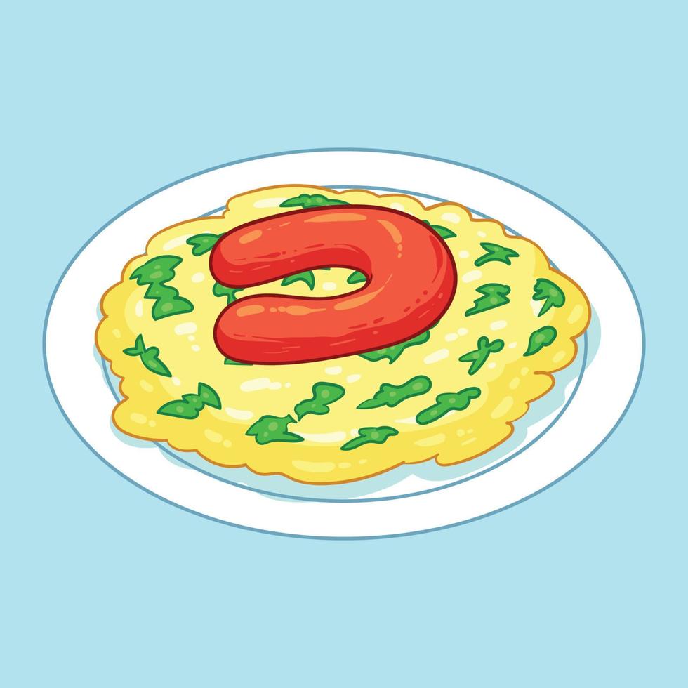 hand drawn stamppot food 1 vector