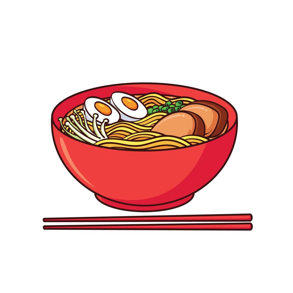 ramen is a typical food from japan vector
