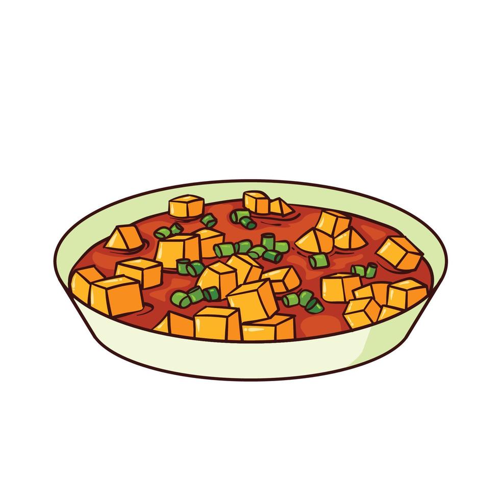 mapo tofu es una comida tipica de china vector