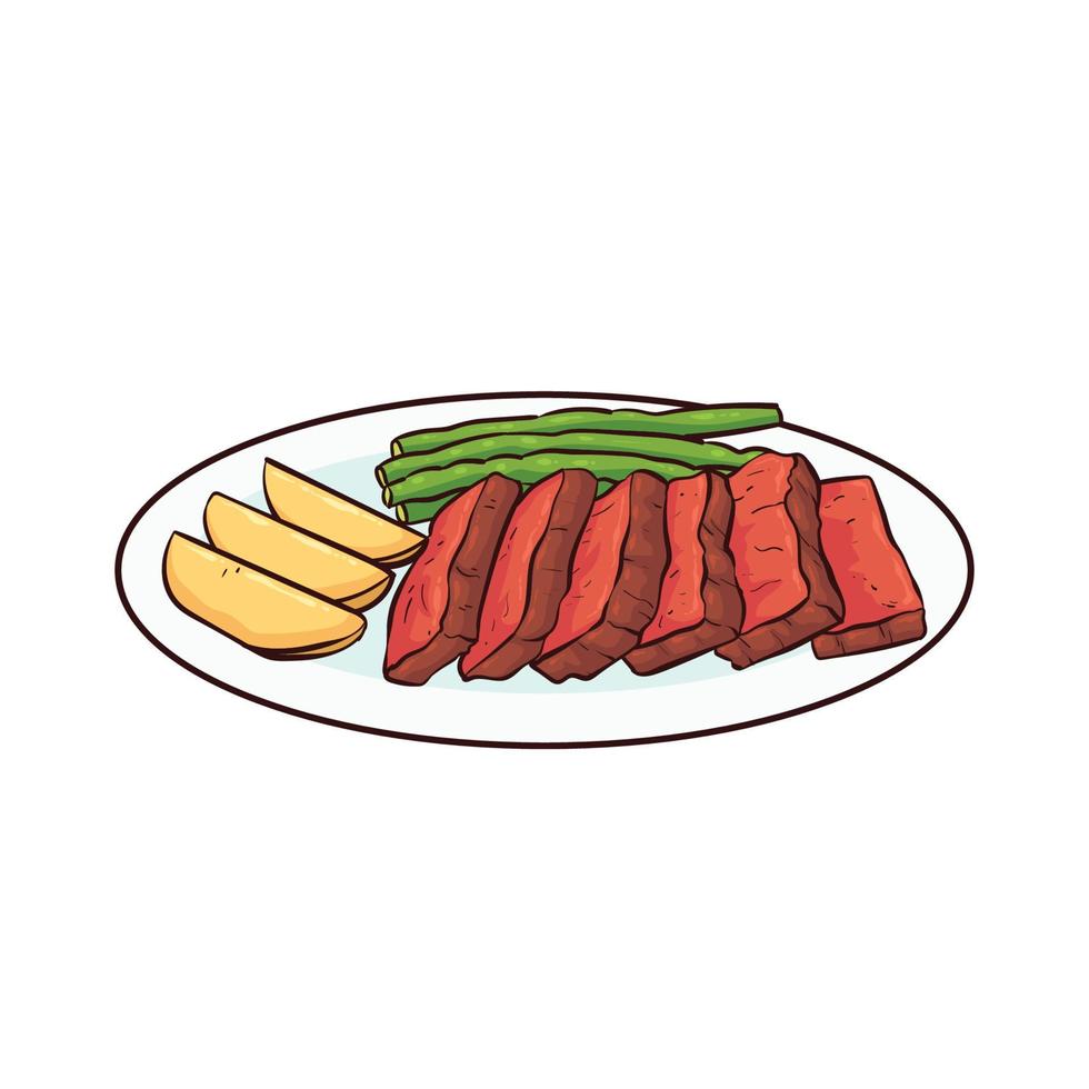 hand drawn wagyu beef 1 vector