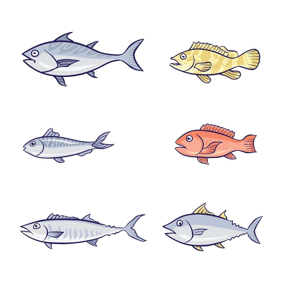 hand drawn tropical sea fish 1 vector