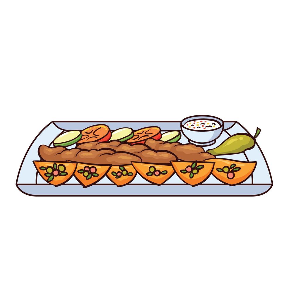 shish taouk  is a typical food from lebanon vector