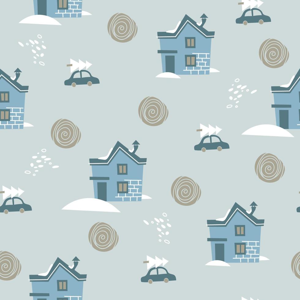 Seamless winter ornament. Wrapping paper pattern. Vector. vector