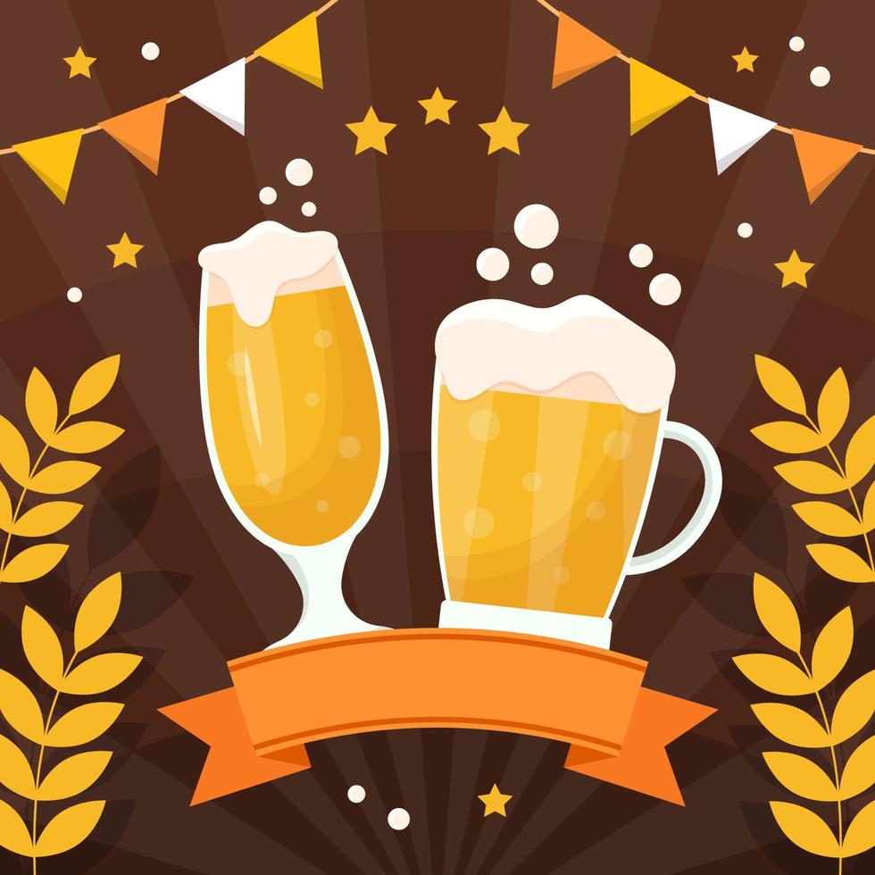 Beer Day Background Social Media Post vector