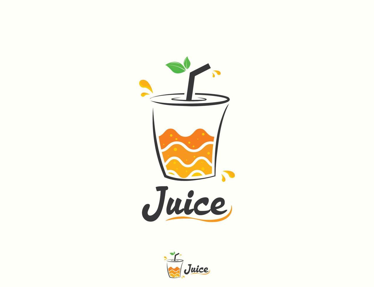 diseño de logotipo de jugo de naranja fresco vector