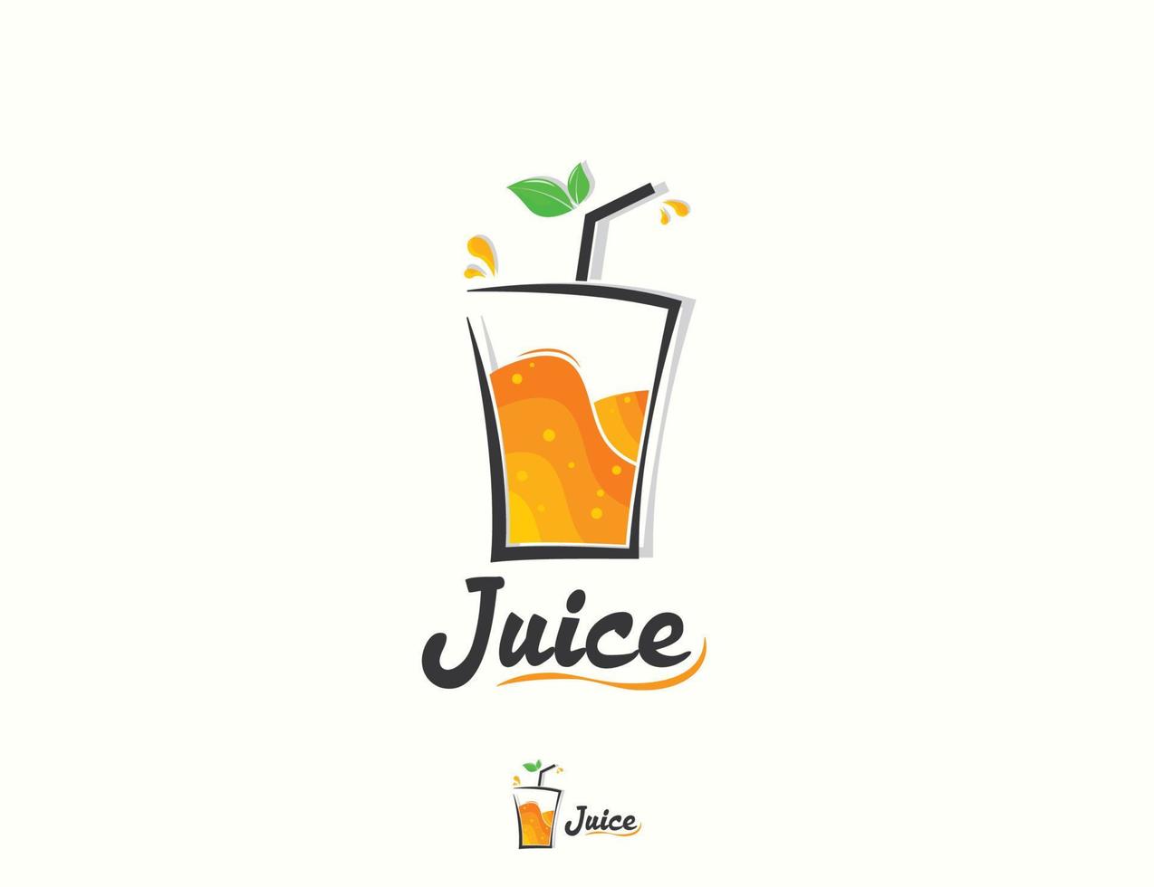 diseño de logotipo de jugo de naranja fresco vector