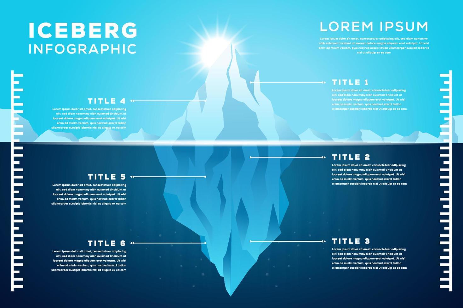 plantilla de ilustración infográfica de iceberg vector