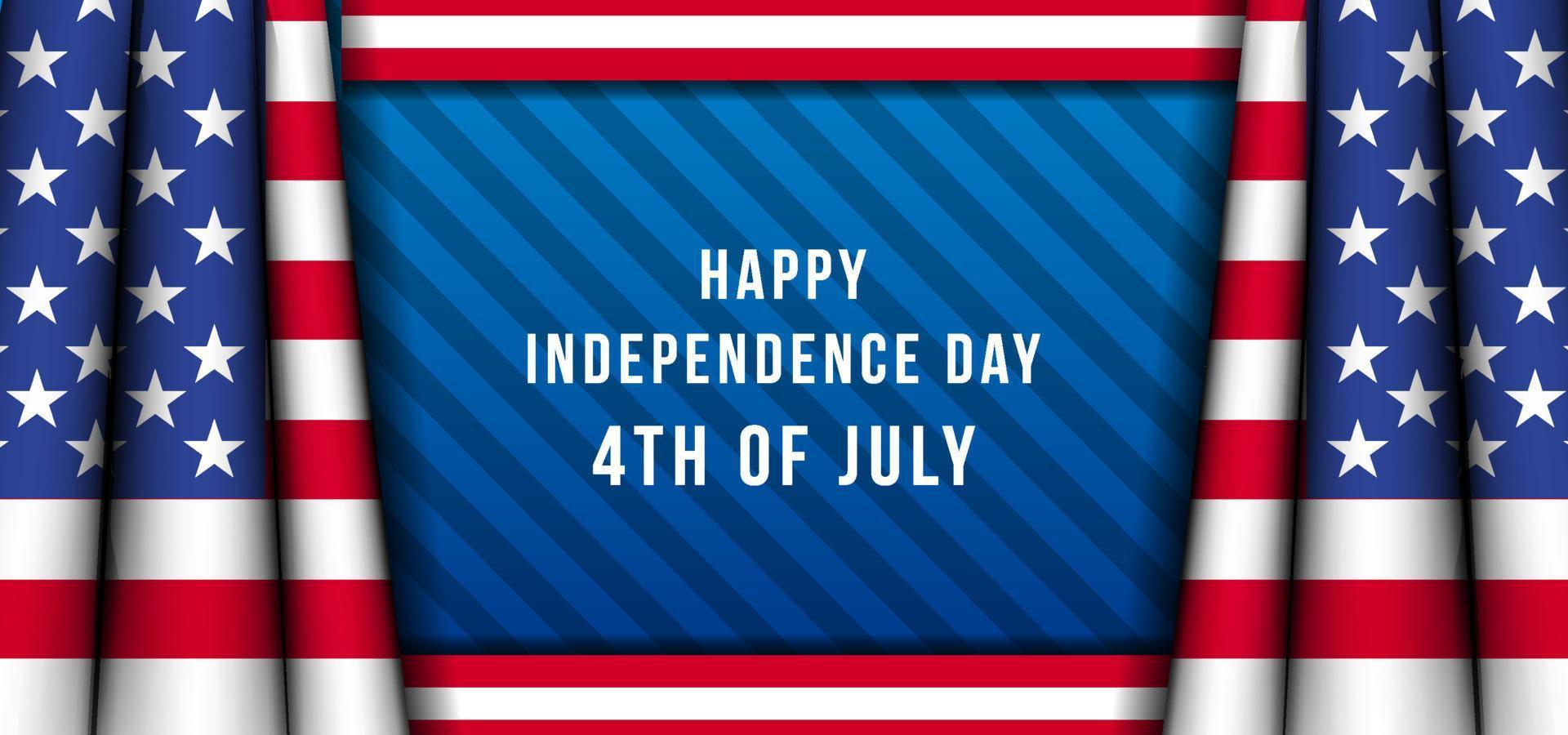happy independence day 4th of july background with realistic american flags vector