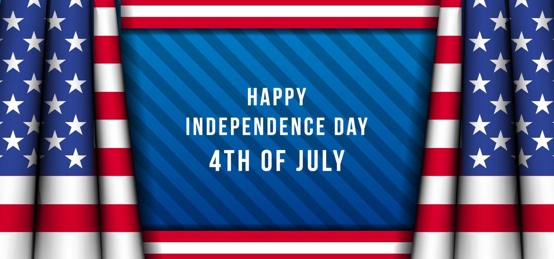 happy independence day 4th of july background with realistic american flags vector