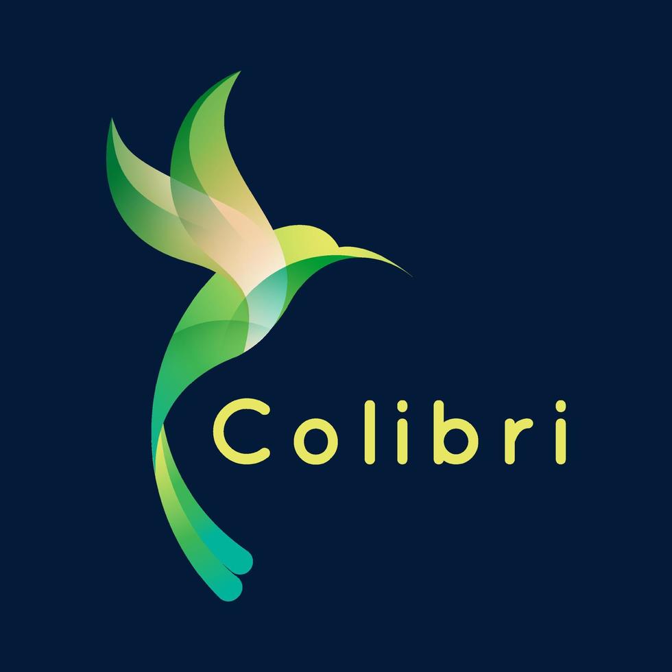 plantilla de vector de diseño de logotipo de colibrí