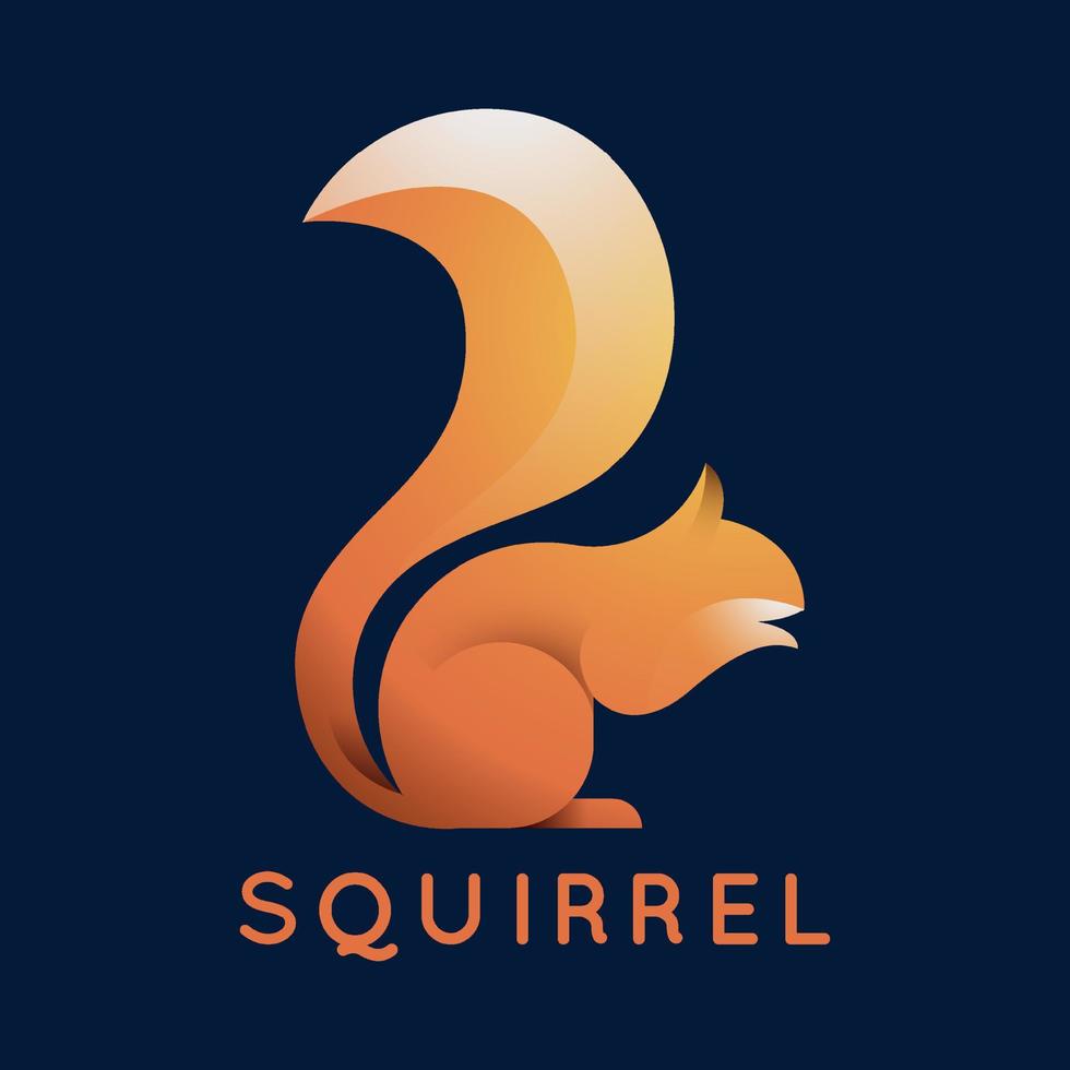 Vector Logo Illustration Squirrel Gradient Colorful Style.