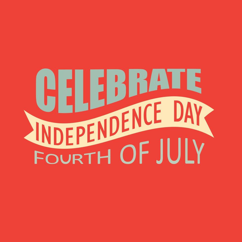 Fourth of July hand lettering inscription for greeting card, banner,etc. Happy Independence Day of United States of America calligraphic background. vector
