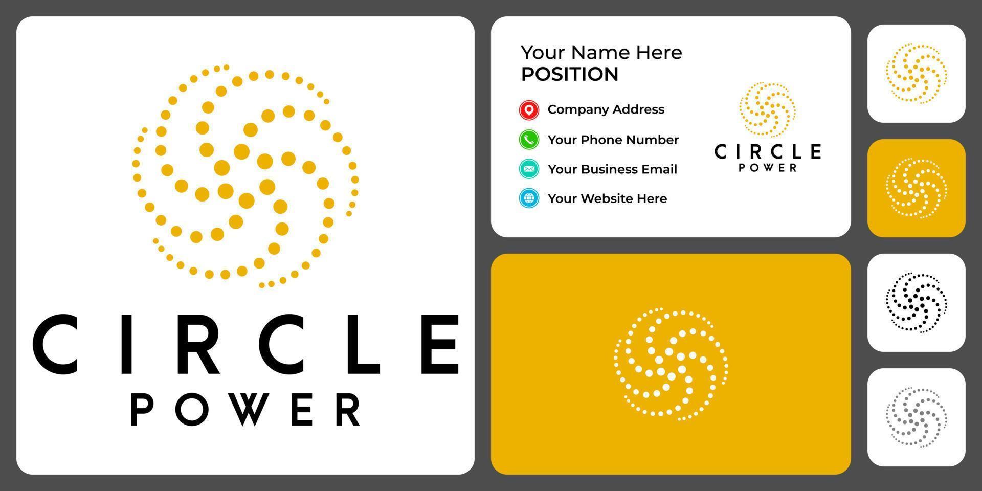 diseño de logotipo de energía circular con plantilla de tarjeta de visita. vector