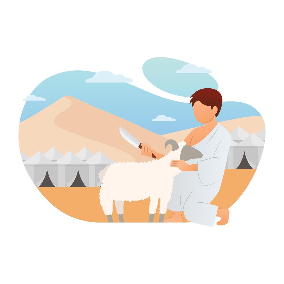 Animal sacrifice in performing the pilgrimage vector