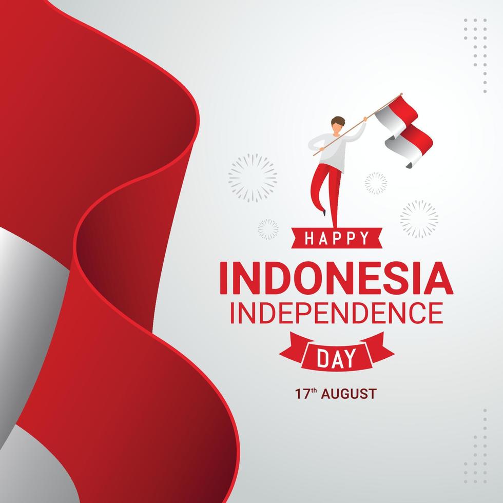 Happy Indonesia Independence day greeting card vector