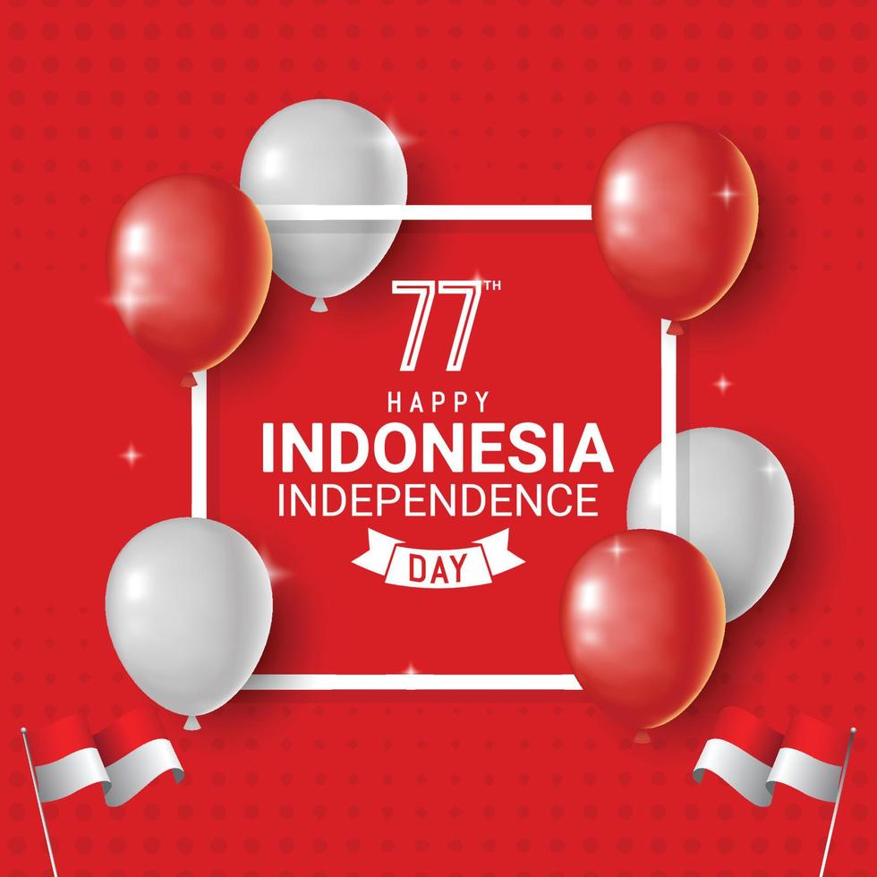 Happy Indonesia Independence day greeting card vector