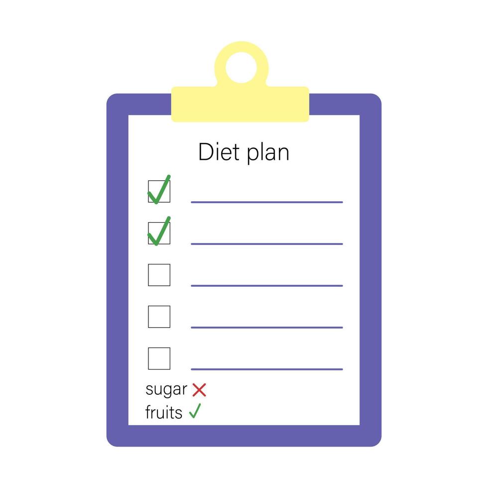 vector illustration of a nutritionist with a diet plan