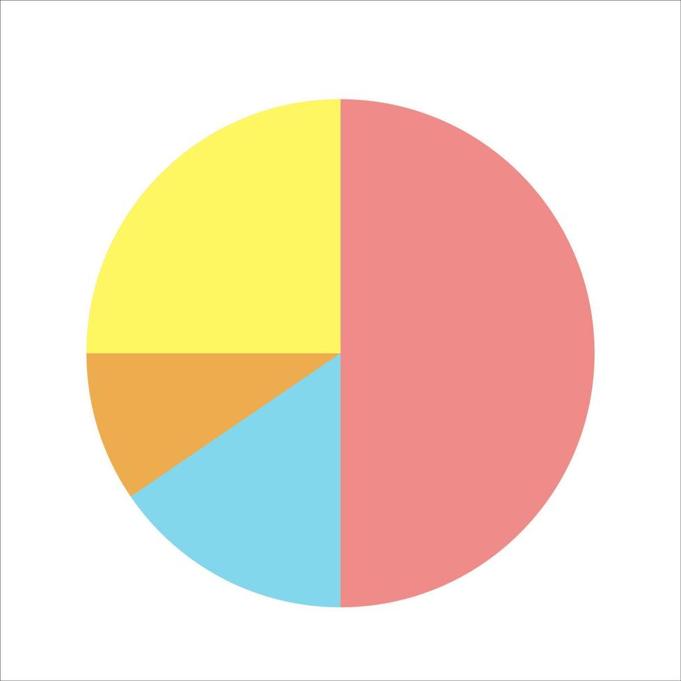 diagrama de ilustración vectorial minimalista, diagrama circular con tareas pendientes y tareas. vector